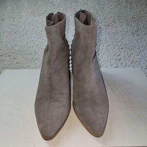 Steve Madden Jillian Studded Suede Ankle Boots Grey/Tan Women's Size 7.5